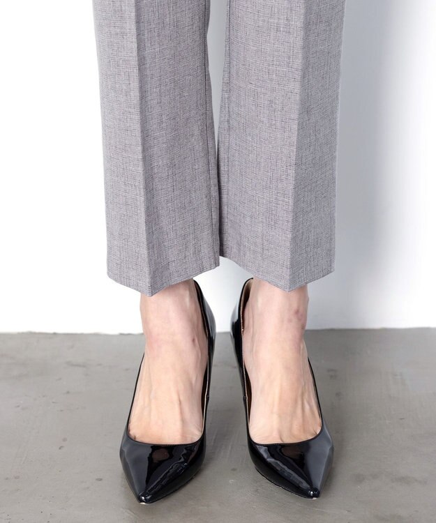 Tiaclasse 【セットアップ可・洗える】麻調薄地ストレートパンツ グレー