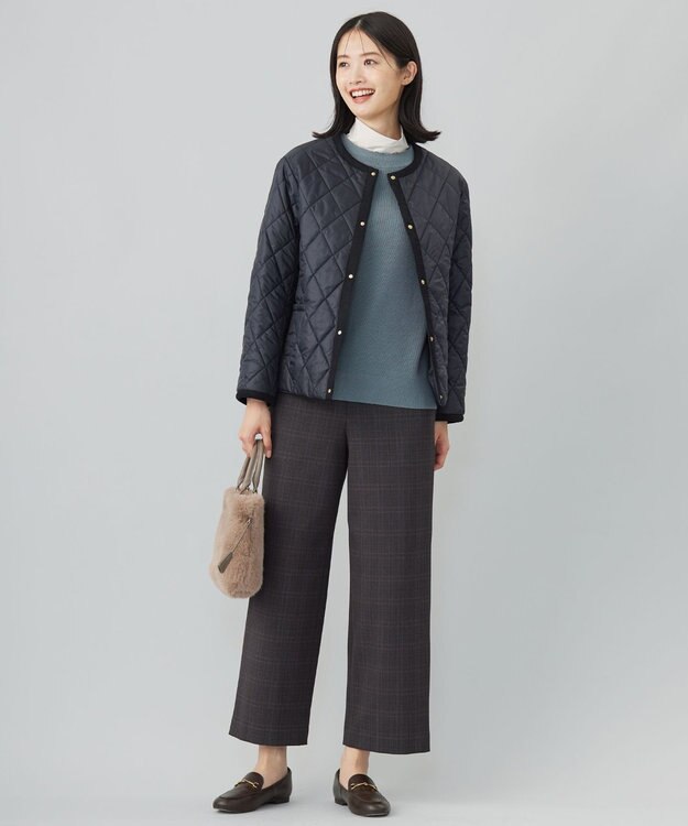 J.PRESS LADIES 【WEB限定カラーあり・洗える】コンパクトタフタキルティング ブルゾン ネイビー系