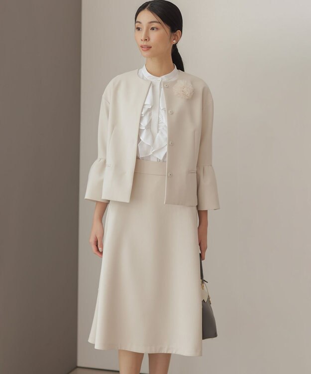 組曲 【KUMIKYOKU NAVY】コンフォータブルドレープ フレアスカート サンドベージュ系