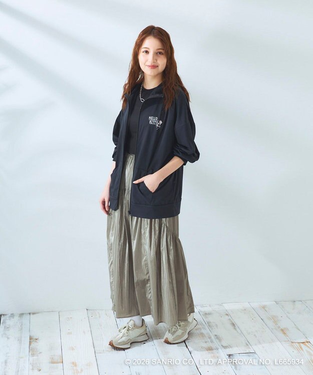 OP／FILA 【Ocean Pacific×ハローキティ】ラッシュパーカー ブラック