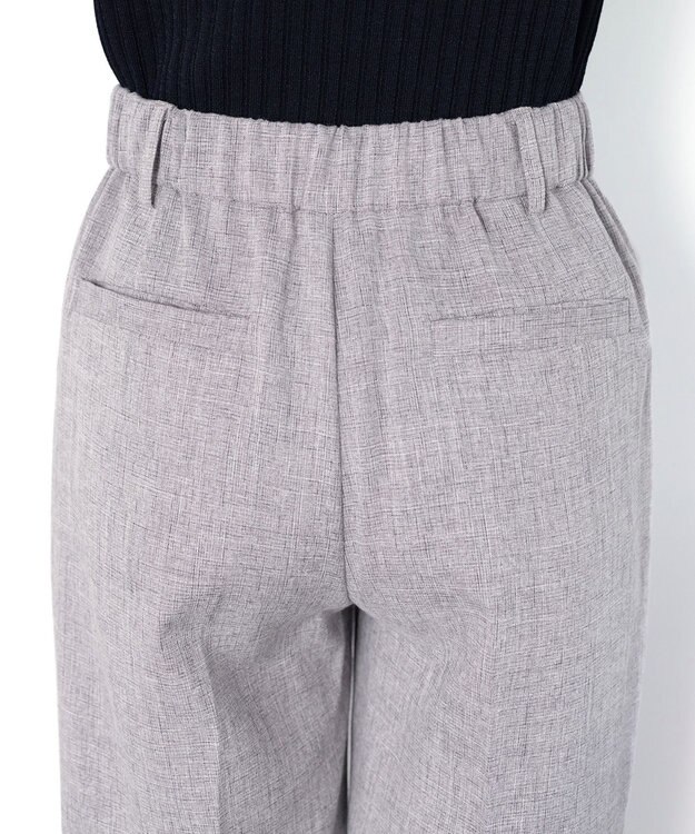 Tiaclasse 【セットアップ可・洗える】麻調薄地ストレートパンツ グレー