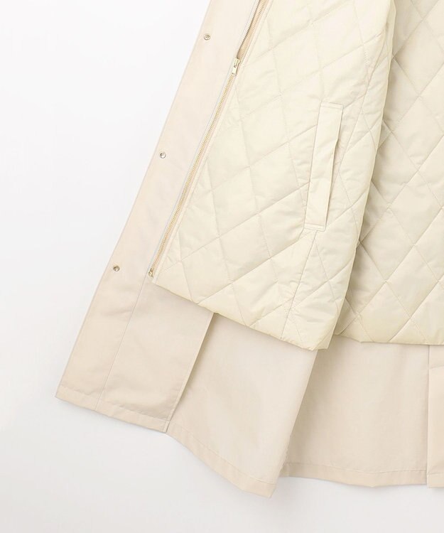 J.PRESS LADIES 【洗える】スパンライクナイロンタッサー ステンカラー コート ライトベージュ系