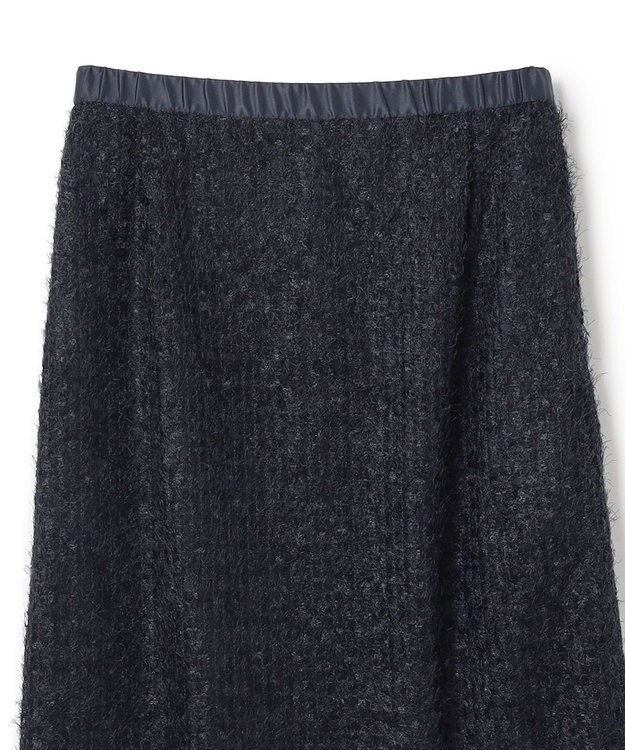 UNFILO L エアリーヤーン Iラインスカート ネイビー