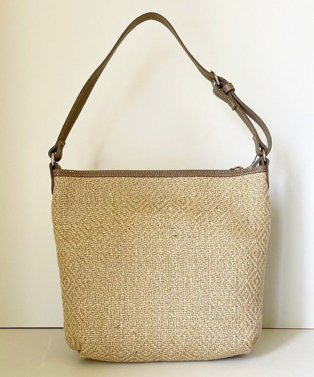 Hekhèr Le Style de Vie 【日本製 / 3WAY】ジュート×牛革 ショルダーバッグmedium グレージュ