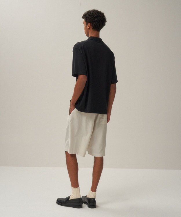 ATON FRESCA KNIT | ハーフスリーブポロセーター - UNISEX BLACK