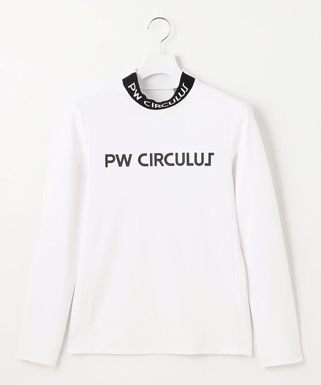 PW CIRCULUS 【WOMEN】【ストレッチ/UVケア/接触冷感/防透】バックロゴ モックネック シャツ ホワイト系