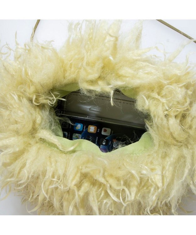 UNBILLION カシュカシュ cachecache / ウェーブファー巾着ショルダー イエロー