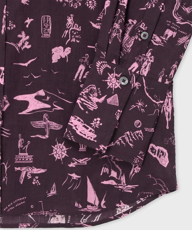 Paul Smith Travel Stories プリント シャツ ダークグレー