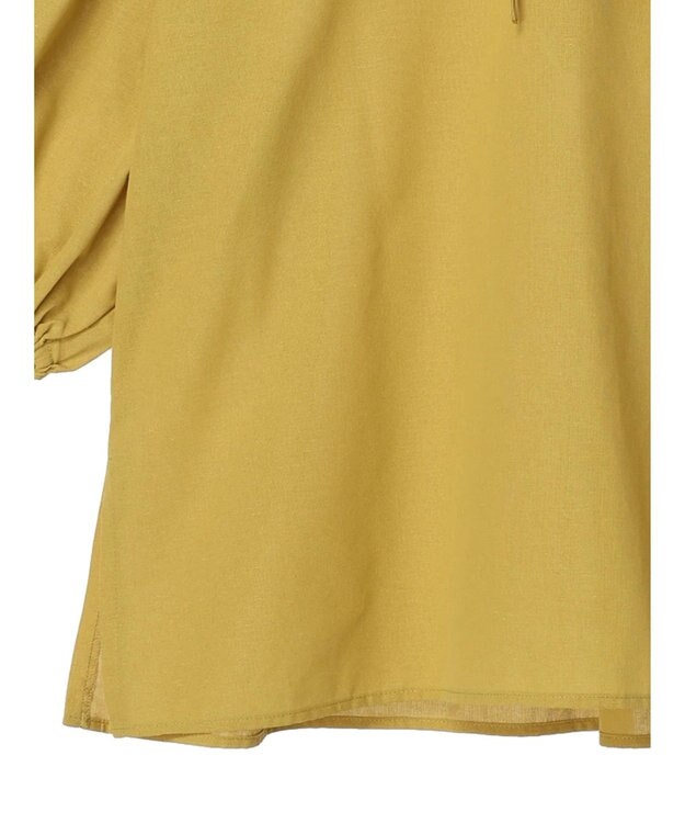 Green Parks 綿麻混紐付きデザインブラウス Yellow