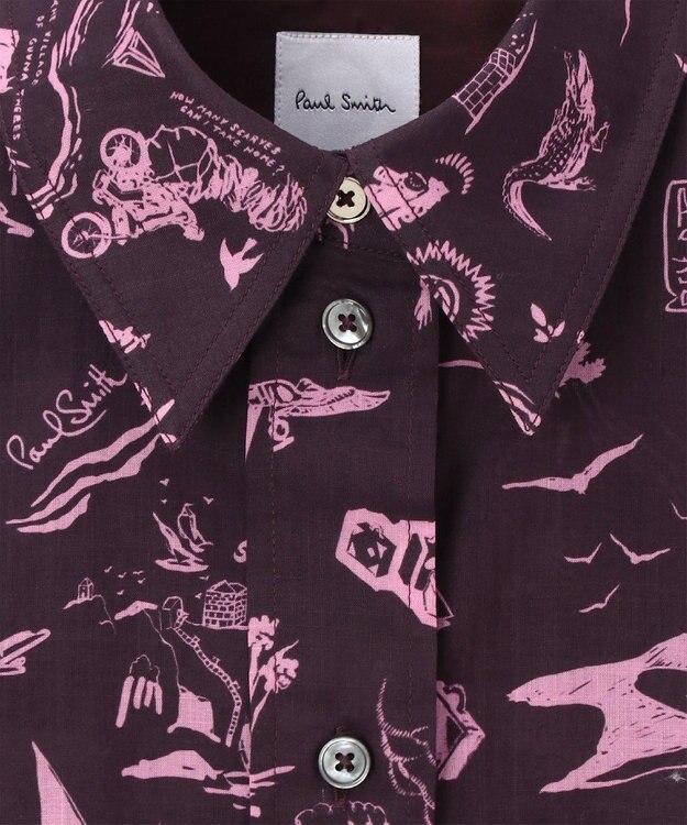 Paul Smith Travel Stories プリント シャツ ダークグレー
