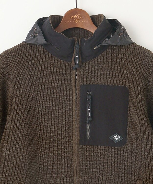 JOSEPH ABBOUD MOUNTAIN 【イージーケア/速乾性/ライナードッキング対応・軽量糸使用】 コンビジップ ブルゾン ダークブラウン系
