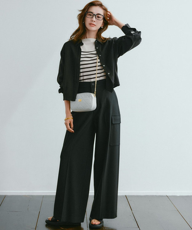 23区 ファスナー キルティング ショルダーバッグ ベージュ系