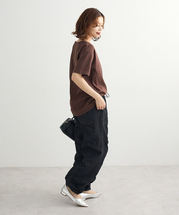 Green Parks ・Ｐｅｔｉｔ　Ｆｌｅｕｒ　リブオーバーサイズＴＥＥ Brown