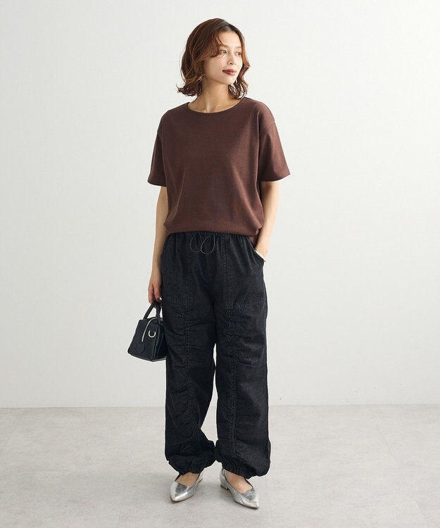 Green Parks ・Ｐｅｔｉｔ　Ｆｌｅｕｒ　リブオーバーサイズＴＥＥ Brown