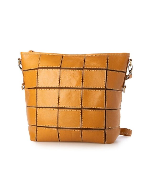 UNBILLION ピークスピーク PEAKS PEAK / 牛革パッチワーク口折れ2wayショルダー キャメル