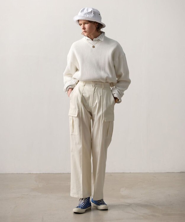 LENO CARGO TROUSERS / カーゴパンツ WHITE