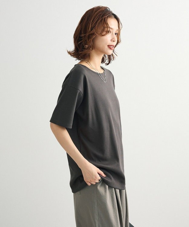 Green Parks ・Ｐｅｔｉｔ　Ｆｌｅｕｒ　リブオーバーサイズＴＥＥ Charcoal Gray