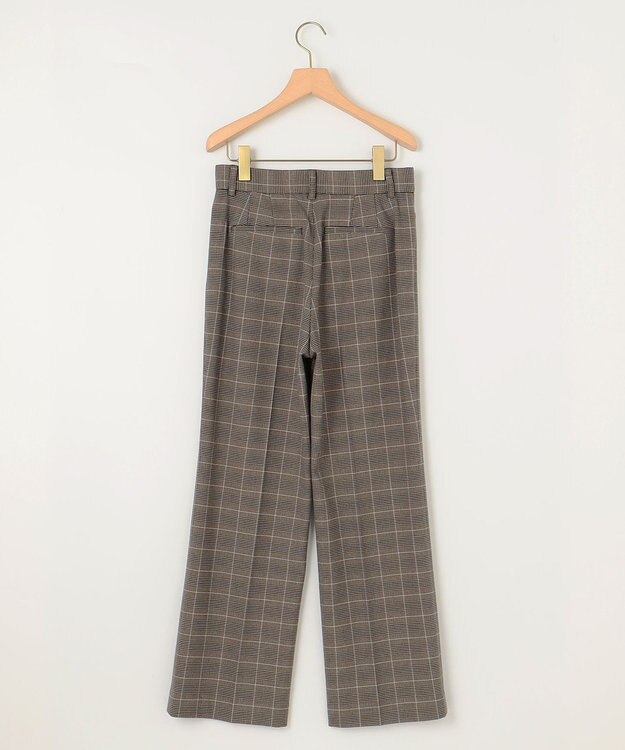 組曲 S 2WAYウォームストレッチ ストレートチェックパンツ ベージュ系3