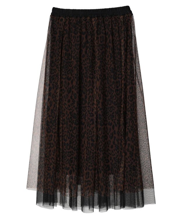 Green Parks ＳＥＴ２点　リバーシブルチュールスカート＋ペチスカート Leopard