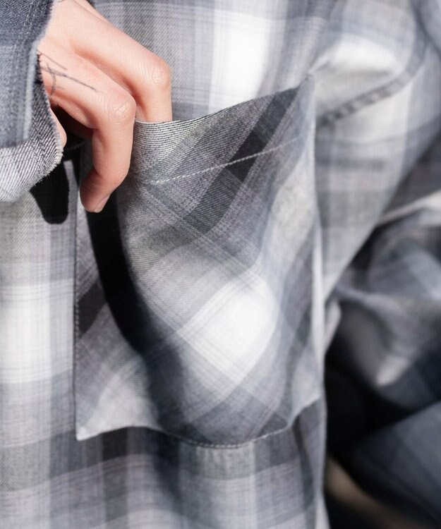 WEGO チェックBIGシャツ ブラック