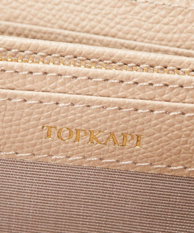 TOPKAPI 【TOPKAPI】角シボ型押し・ ラウンド 長財布 COLORATO コロラート グレージュ