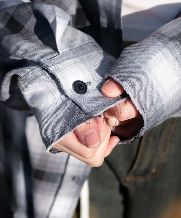 WEGO チェックBIGシャツ ブラック