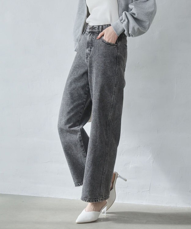 WEGO 【XS～Lサイズ展開/美脚】ストレートデニムパンツ ブラックその他