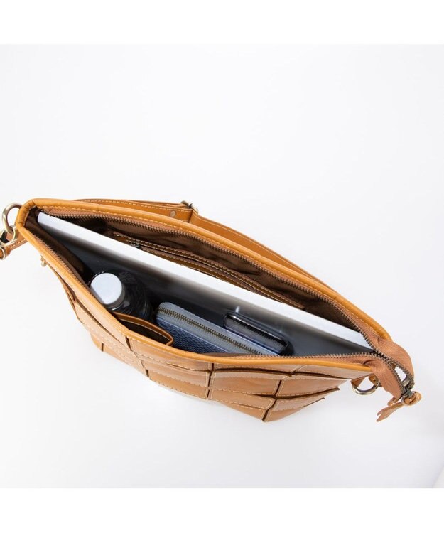 UNBILLION ピークスピーク PEAKS PEAK / 牛革パッチワーク口折れ2wayショルダー キャメル