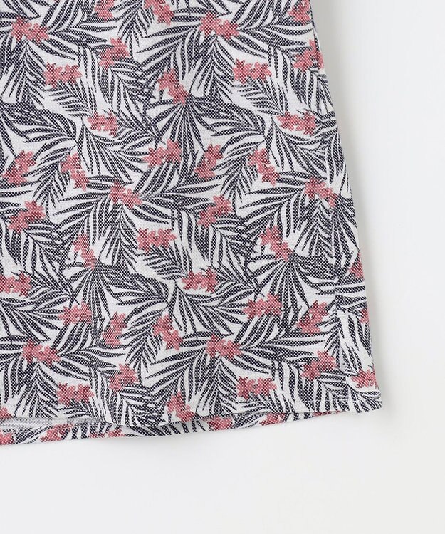 JOSEPH ABBOUD 【リネン素材/清涼感/吸水速乾】リネンハニカムプリント 半袖 シャツ レッド系6