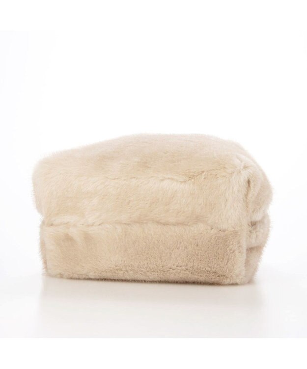 UNBILLION カシュカシュ cachecache / ミンク風エコファー2wayボックストート アイボリー