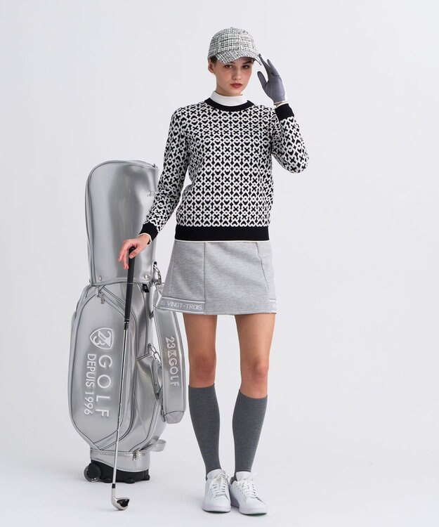 23区GOLF 【WOMEN】モノグラムジャガードセーター ブラック系5