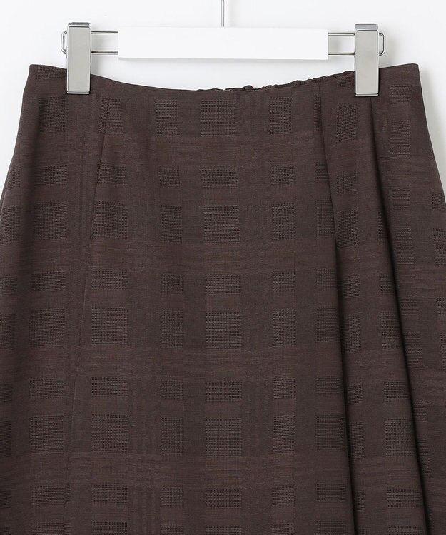 J.PRESS LADIES 【洗える】スラブカラミチェック スカート ブラウン系