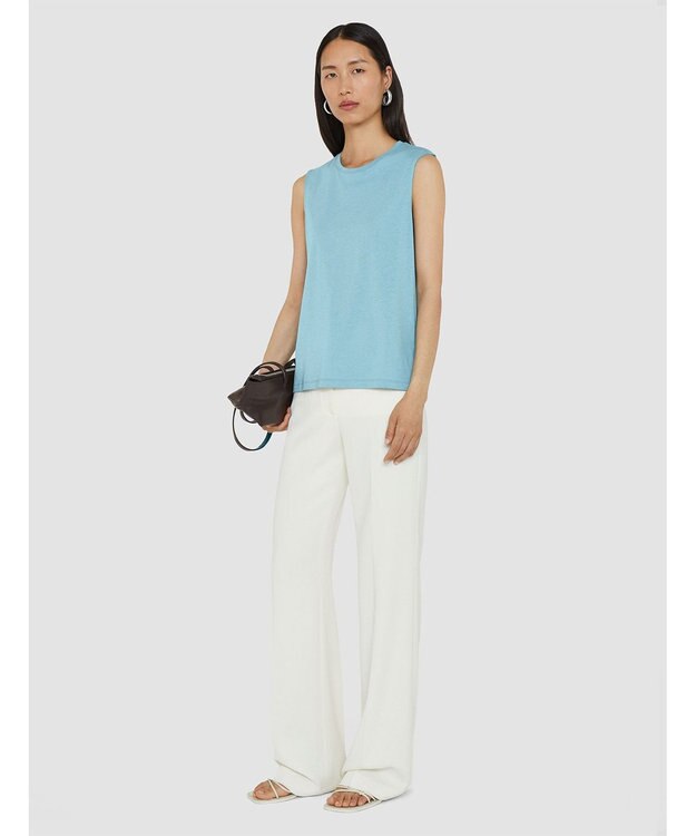 JOSEPH 【洗える】コットンシルク　ジャージータンクトップ Lagoon