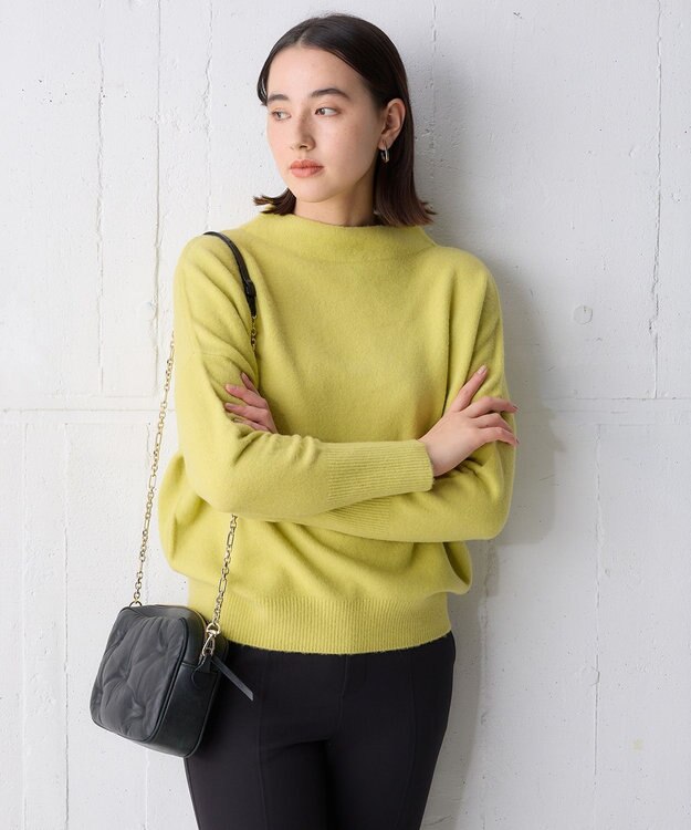 UNFILO ふわふわ ボトルネックニット イエロー