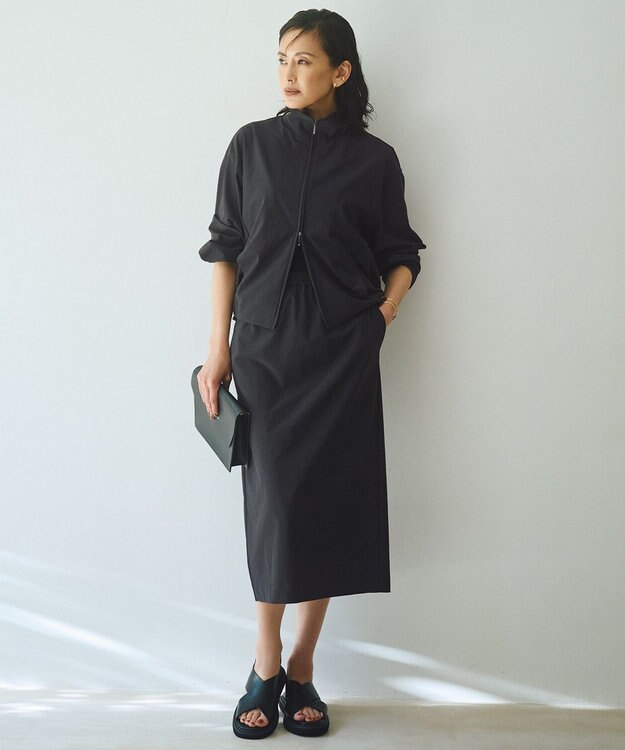 ICB L 【接触冷感・UVカット・防シワ・洗える】 アトラストリコット スカート チャコール系