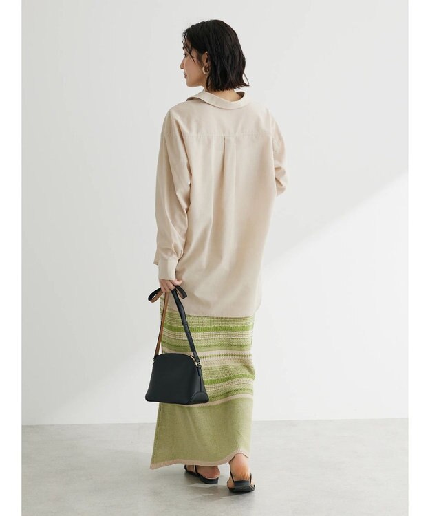 Green Parks 綿麻混レギュラーシャツ Light Beige