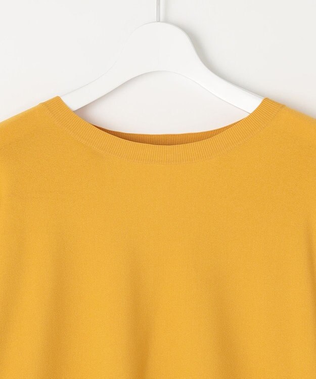 自由区 【洗える】クレープストレッチドルマンスリーブ7分袖 ニット イエロー系