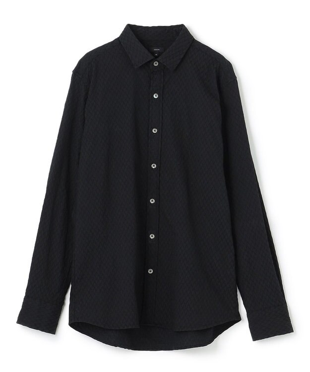 JOSEPH HOMME アロージャガードストレッチ　レギュラーカラーシャツ ブラック系