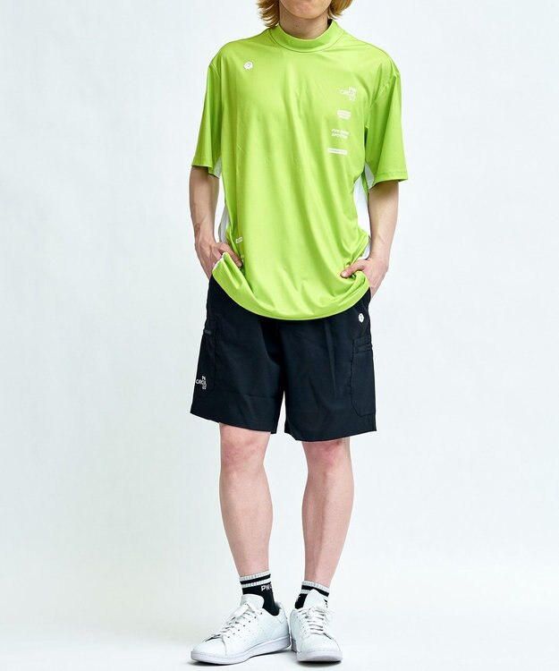 PW CIRCULUS 【MEN】メッシュコンビ モックネック ゴルフ ライトグリーン系