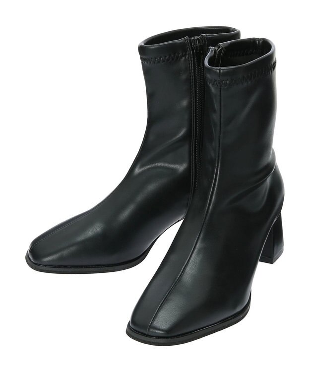 Green Parks ・ｍｉｎｉａ　金具付ストレッチショートブーツ Black