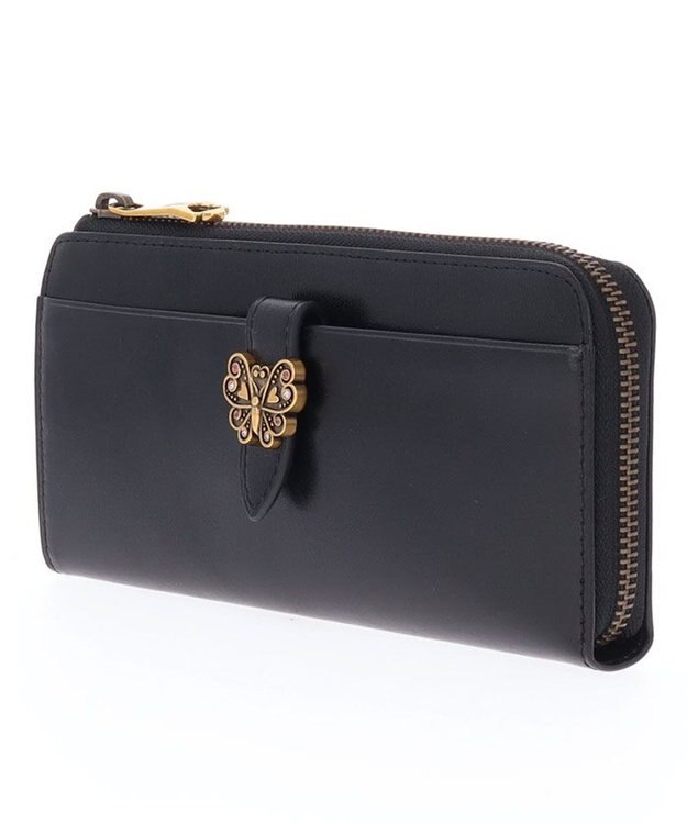 ANNA SUI ロジェ Lファスナー長財布 ブラック