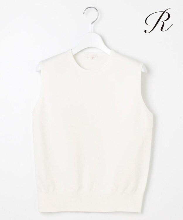 23区 【R(アール)】ブライトニット ノースリーブプルオーバー オフホワイト系