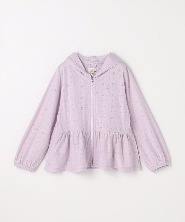 組曲 KIDS 【110-140㎝】 オパールレーシーパーカー ラベンダー