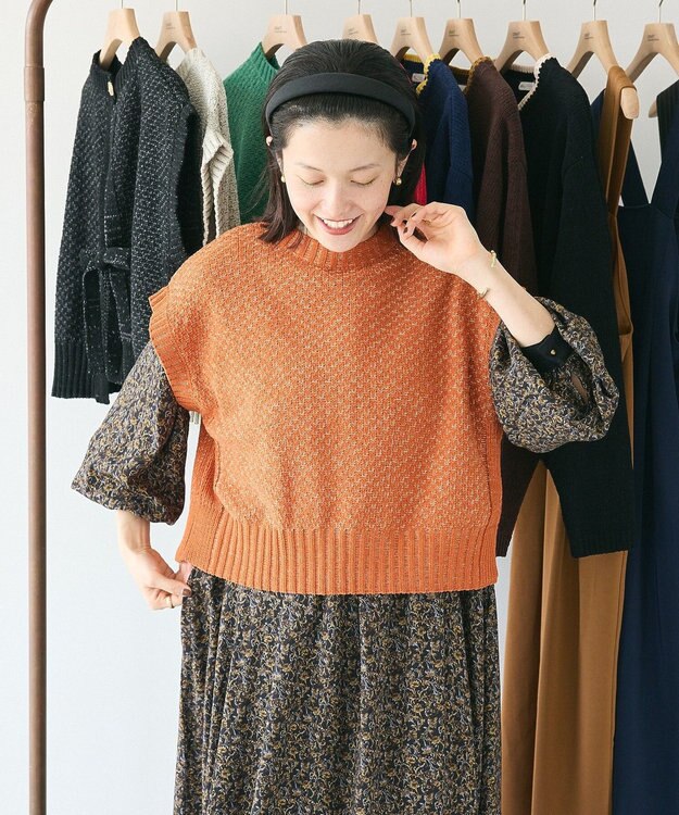 CRAFT STANDARD BOUTIQUE キナリノコラボ/洗える2wayモールニットベスト/24AW Orange