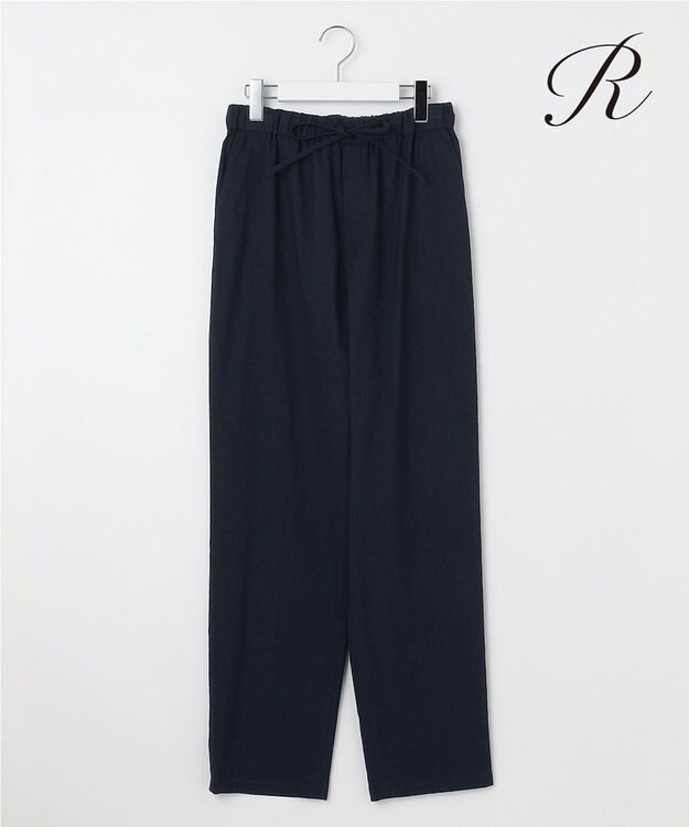 23区 【R(アール)】クリスピーリネンストレッチ パンツ ネイビー系