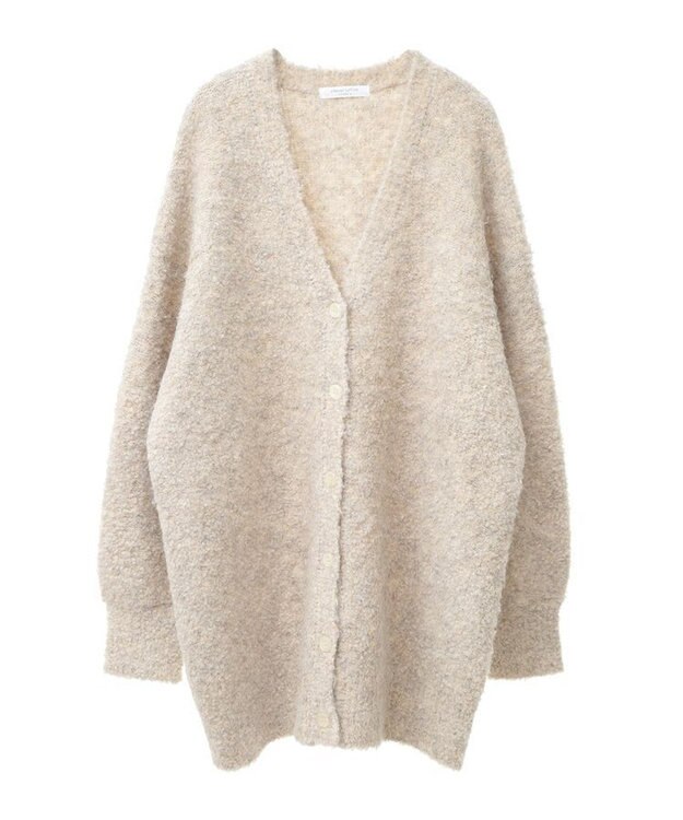 Green Parks ブークレーＶネックミディ丈カーディガン Beige