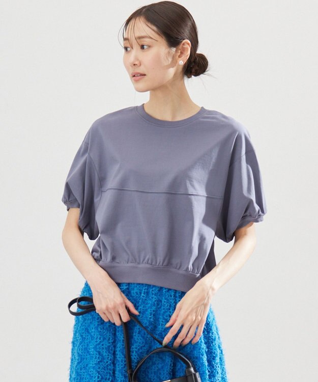 組曲 L 【WEB限定】クールプレーティング天竺スエットライク カットソー チャコールグレー系