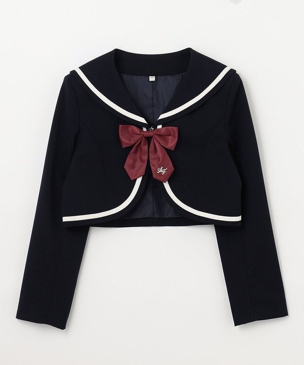 ANY KIDS ジャケット付き チェック ワンピース ネイビー