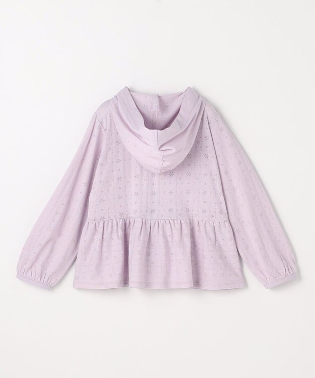 組曲 KIDS 【110-140㎝】 オパールレーシーパーカー ラベンダー