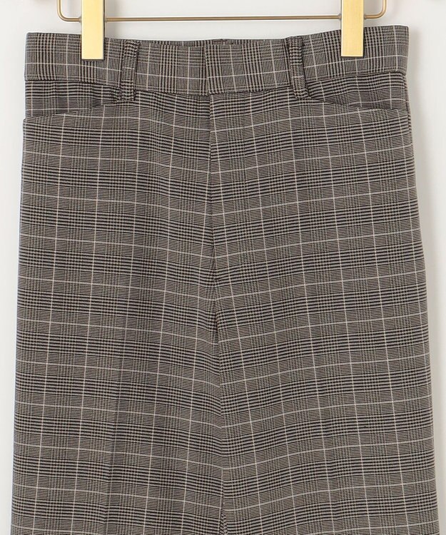 組曲 S 2WAYウォームストレッチ ストレートチェックパンツ ベージュ系3